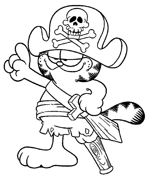 Plansa de colorat cu Garfield 1 1
